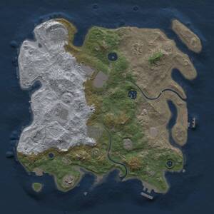 Thumbnail Rust Map: Procedural Map, Size: 3500, Seed: 1219123977, 14 Monuments