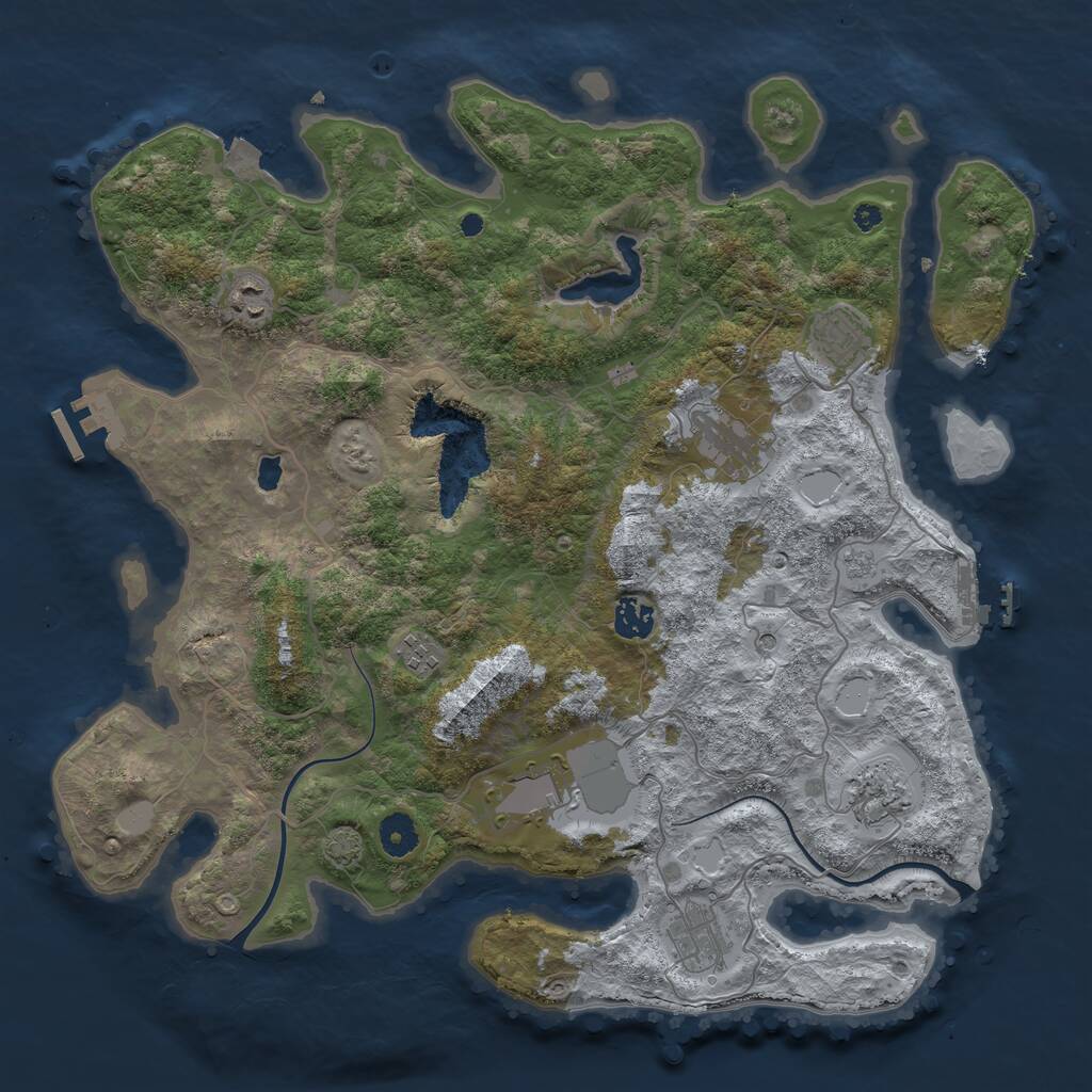 Rust Map: Procedural Map, Size: 4000, Seed: 287517153, 14 Monuments