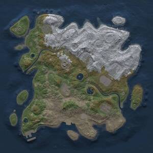 Thumbnail Rust Map: Procedural Map, Size: 3500, Seed: 2107209078, 12 Monuments