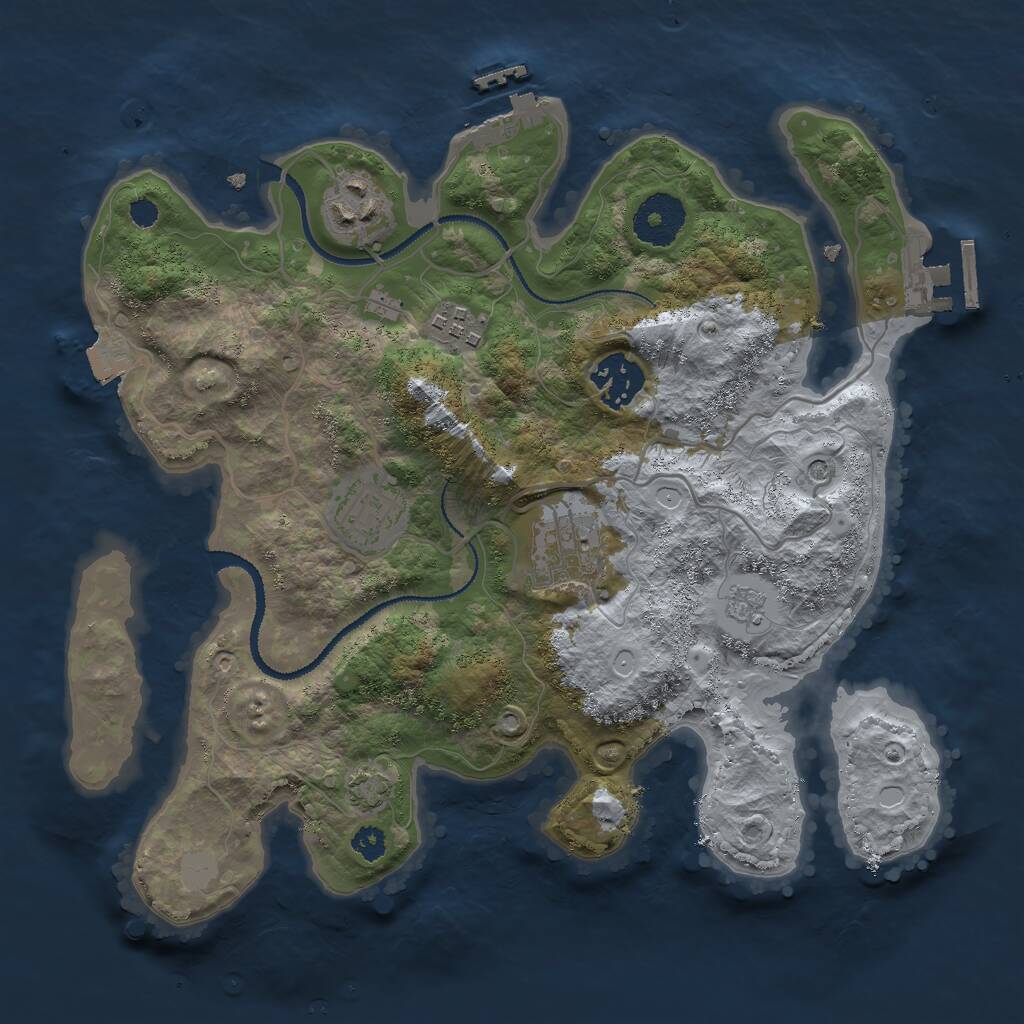 Rust Map: Procedural Map, Size: 3000, Seed: 143118639, 13 Monuments