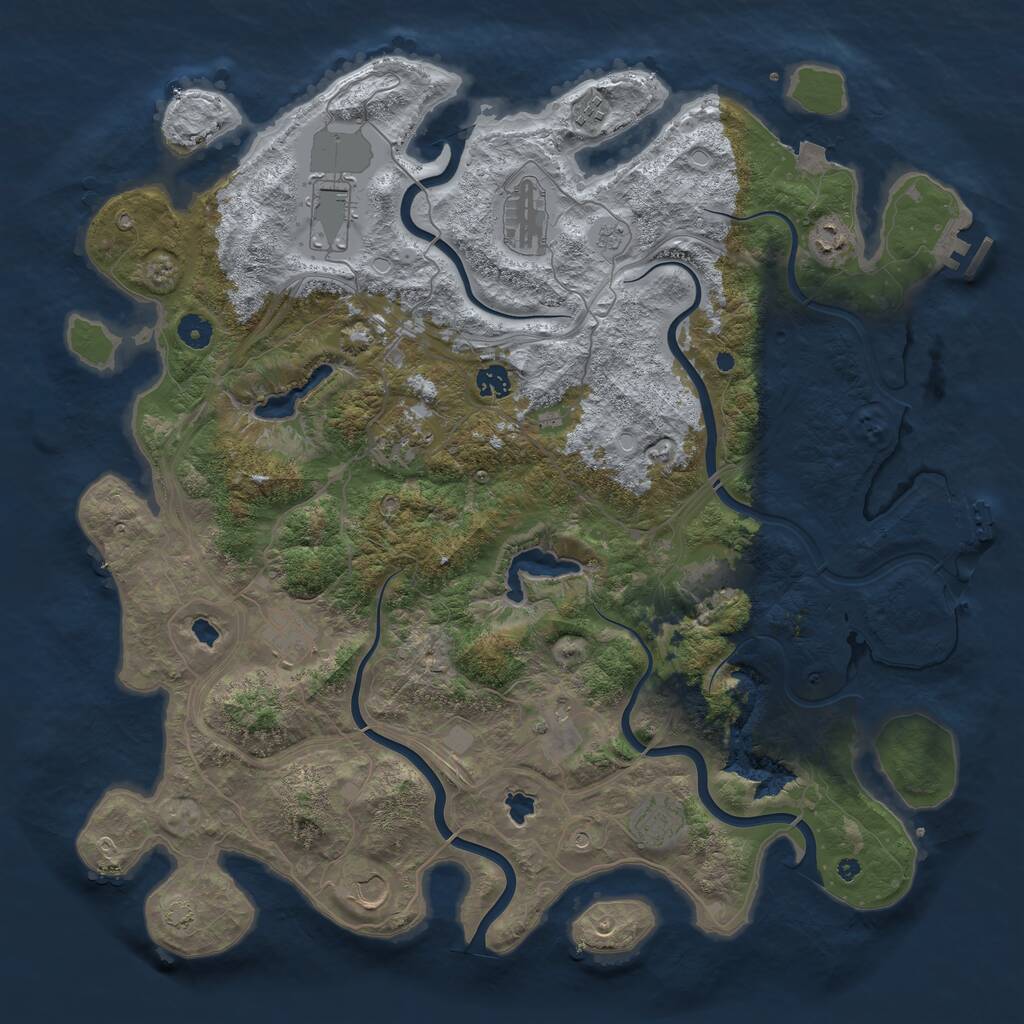 Rust Map: Procedural Map, Size: 4500, Seed: 2375625, 19 Monuments