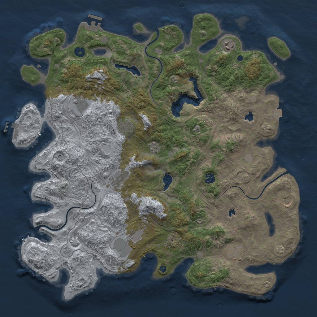 Rust Map: Procedural Map, Size: 4500, Seed: 9354708, 18 Monuments