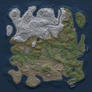 Thumbnail Rust Map: Procedural Map, Size: 3999, Seed: 568734, 17 Monuments