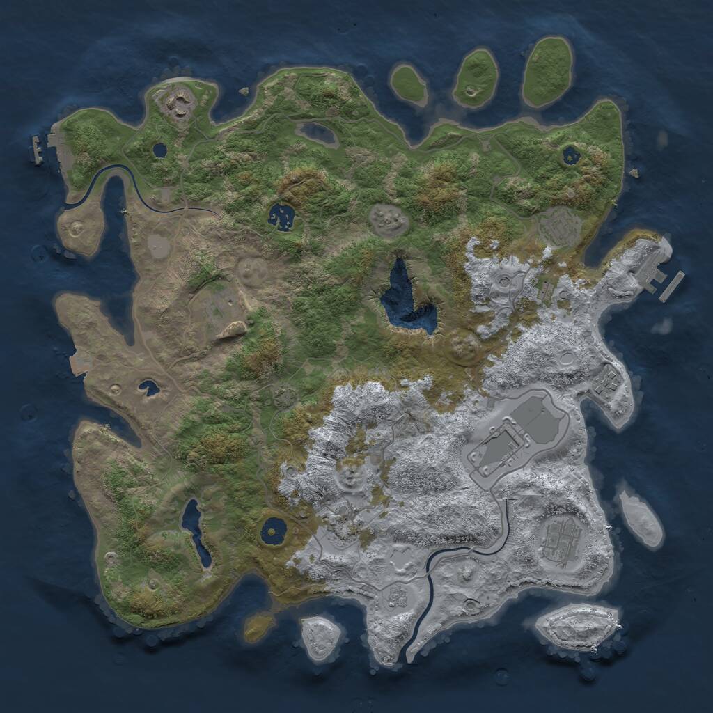 Rust Map: Procedural Map, Size: 4000, Seed: 171878808, 16 Monuments