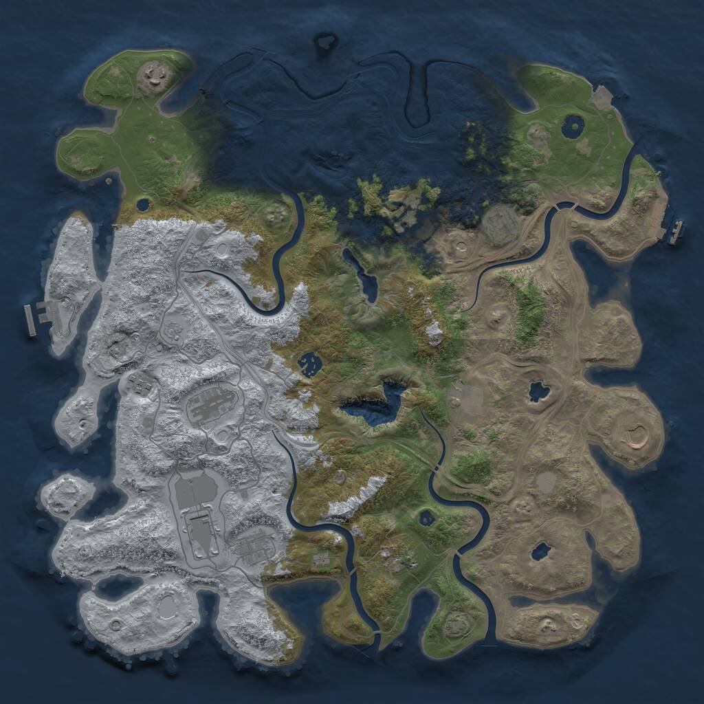 Rust Map: Procedural Map, Size: 4500, Seed: 961146847, 19 Monuments