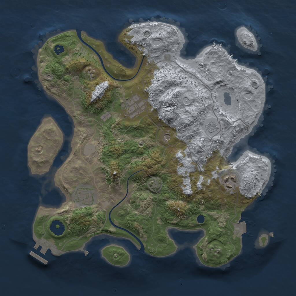 Rust Map: Procedural Map, Size: 3000, Seed: 1742300292, 8 Monuments