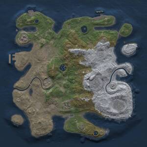 Thumbnail Rust Map: Procedural Map, Size: 3300, Seed: 1299276712, 13 Monuments