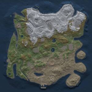 Thumbnail Rust Map: Procedural Map, Size: 3700, Seed: 1773214006, 16 Monuments