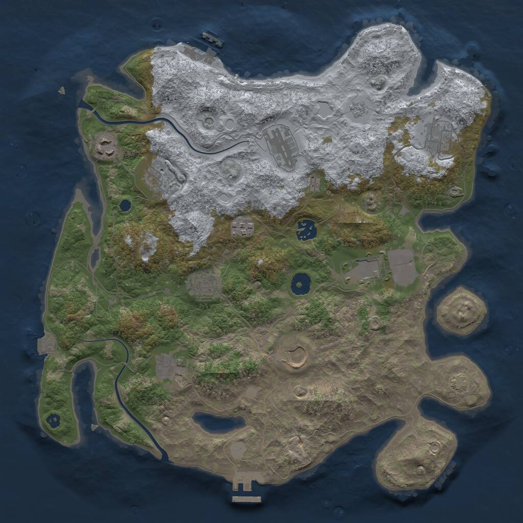 Rust Map: Procedural Map, Size: 3700, Seed: 1773214006, 16 Monuments