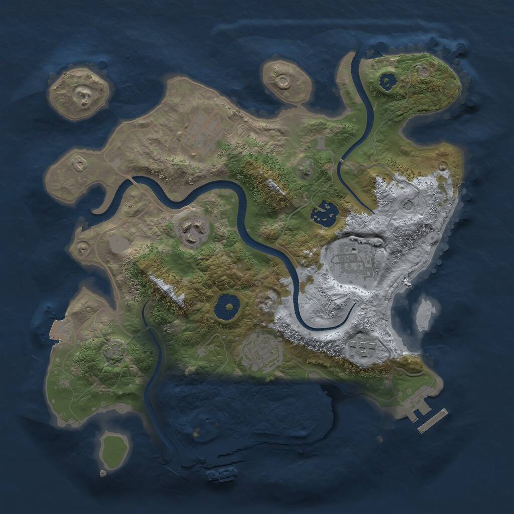 Rust Map: Procedural Map, Size: 3000, Seed: 22583, 11 Monuments