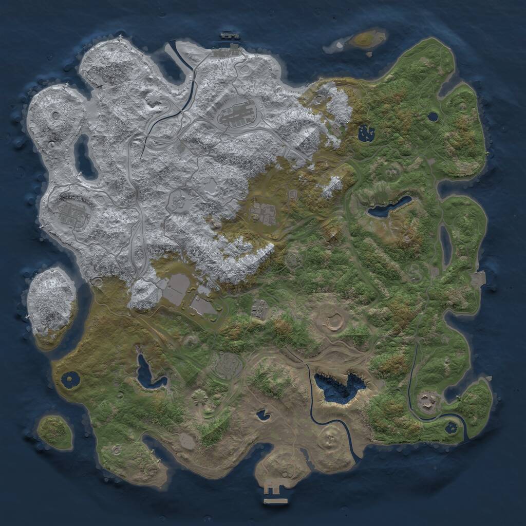 Rust Map: Procedural Map, Size: 4500, Seed: 2064742113, 15 Monuments