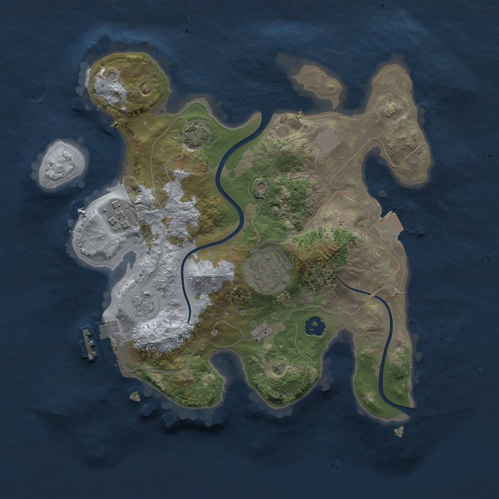 Rust Map: Procedural Map, Size: 2500, Seed: 1513158651, 6 Monuments