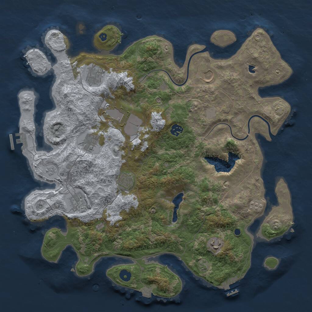 Rust Map: Procedural Map, Size: 4000, Seed: 615314621, 15 Monuments