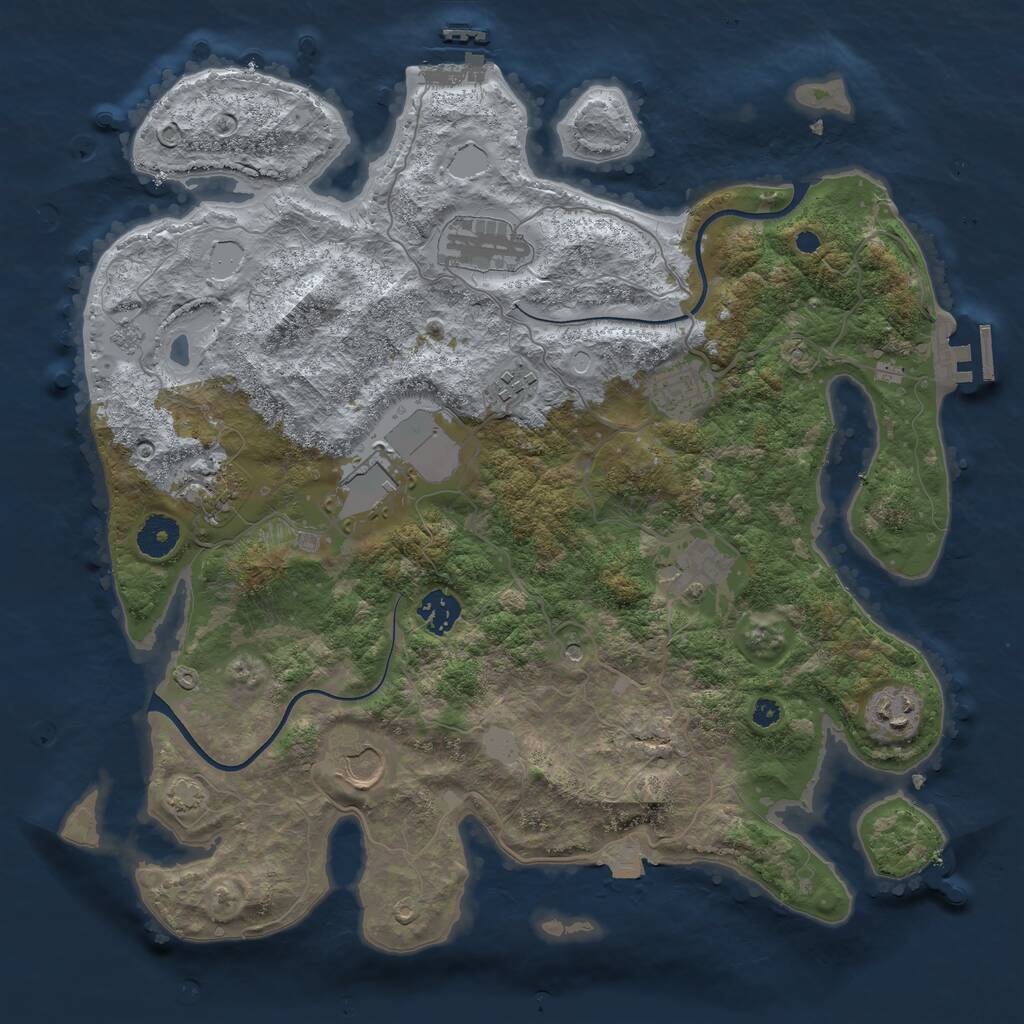 Rust Map: Procedural Map, Size: 3700, Seed: 78399742, 15 Monuments