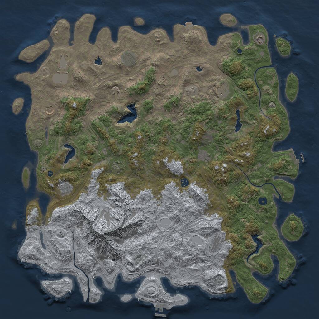 Rust Map: Procedural Map, Size: 5500, Seed: 11111111, 17 Monuments