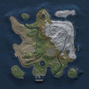 Thumbnail Rust Map: Procedural Map, Size: 2500, Seed: 370957049, 5 Monuments