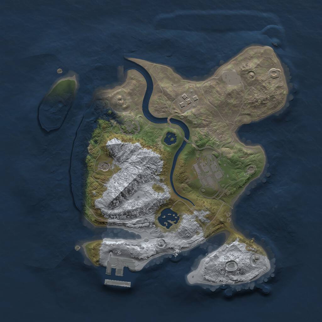Rust Map: Procedural Map, Size: 2500, Seed: 361105026, 7 Monuments