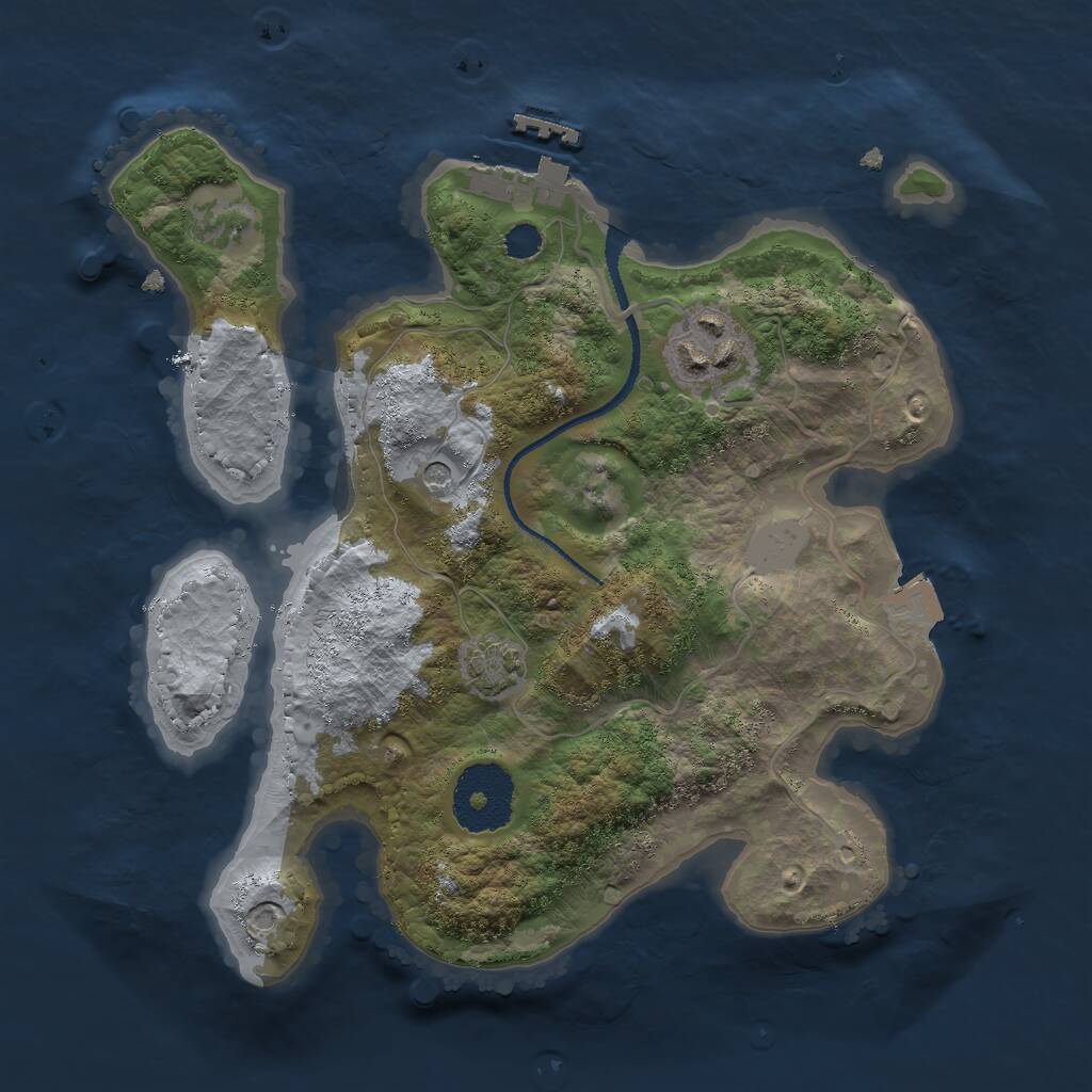 Rust Map: Procedural Map, Size: 2500, Seed: 440487528, 5 Monuments