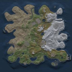 Thumbnail Rust Map: Procedural Map, Size: 3500, Seed: 8071109, 14 Monuments