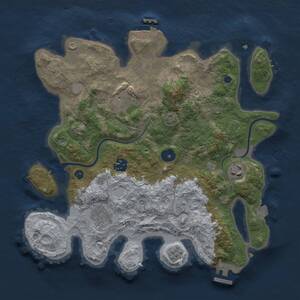 Thumbnail Rust Map: Procedural Map, Size: 3300, Seed: 513952736, 11 Monuments