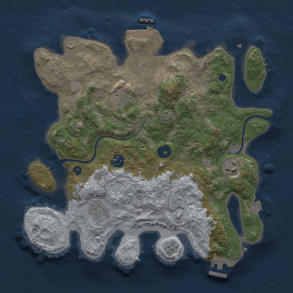 Rust Map: Procedural Map, Size: 3300, Seed: 513952736, 11 Monuments