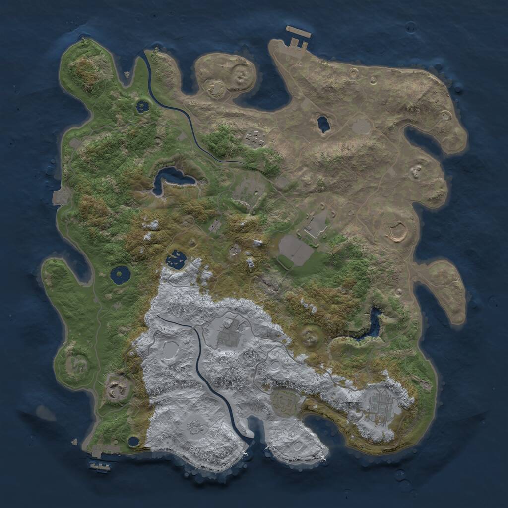 Rust Map: Procedural Map, Size: 4000, Seed: 111561, 15 Monuments