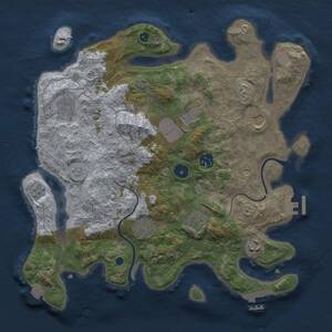 Thumbnail Rust Map: Procedural Map, Size: 3500, Seed: 2560, 14 Monuments