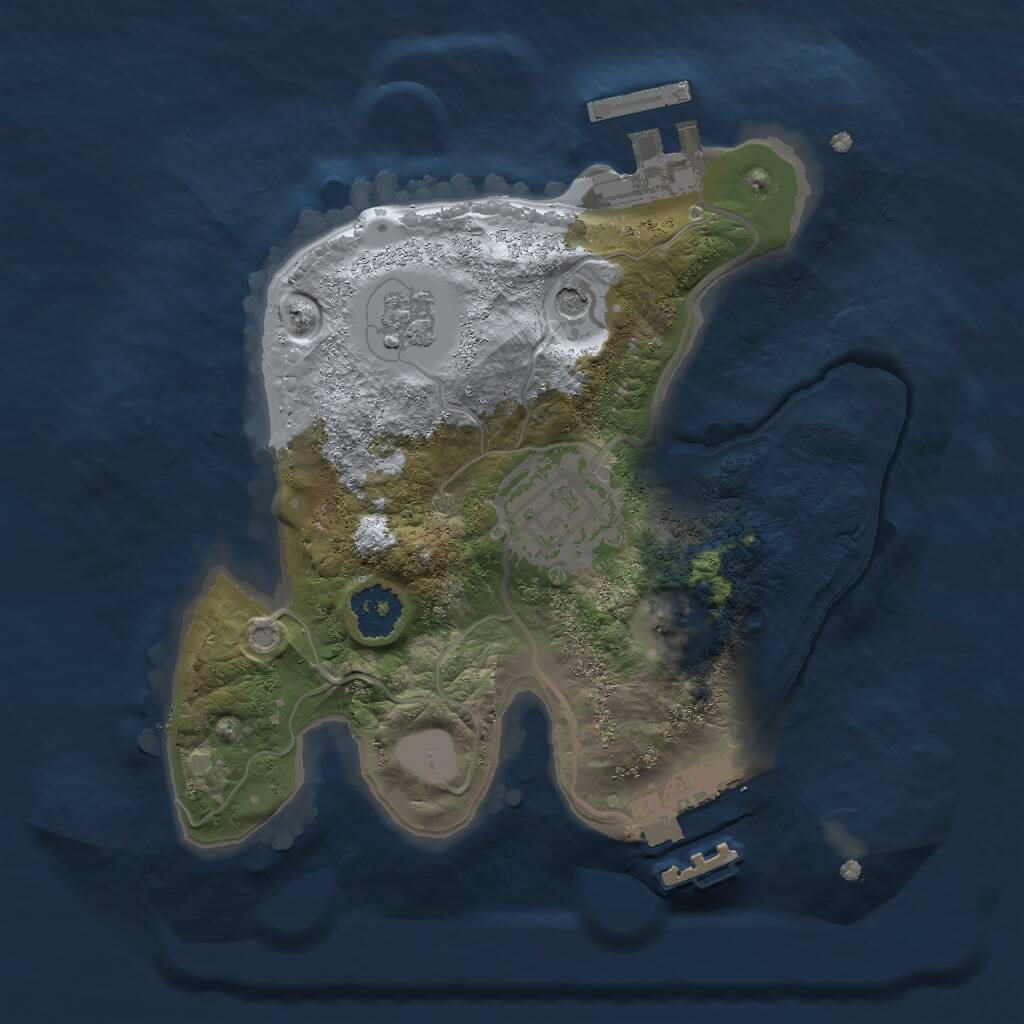 Rust Map: Procedural Map, Size: 2000, Seed: 4628172, 6 Monuments