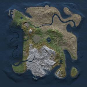 Thumbnail Rust Map: Procedural Map, Size: 3000, Seed: 64344, 10 Monuments