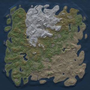 Thumbnail Rust Map: Procedural Map, Size: 6000, Seed: 2142519751, 17 Monuments