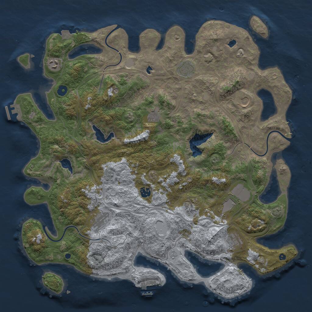 Rust Map: Procedural Map, Size: 4500, Seed: 17644882, 16 Monuments