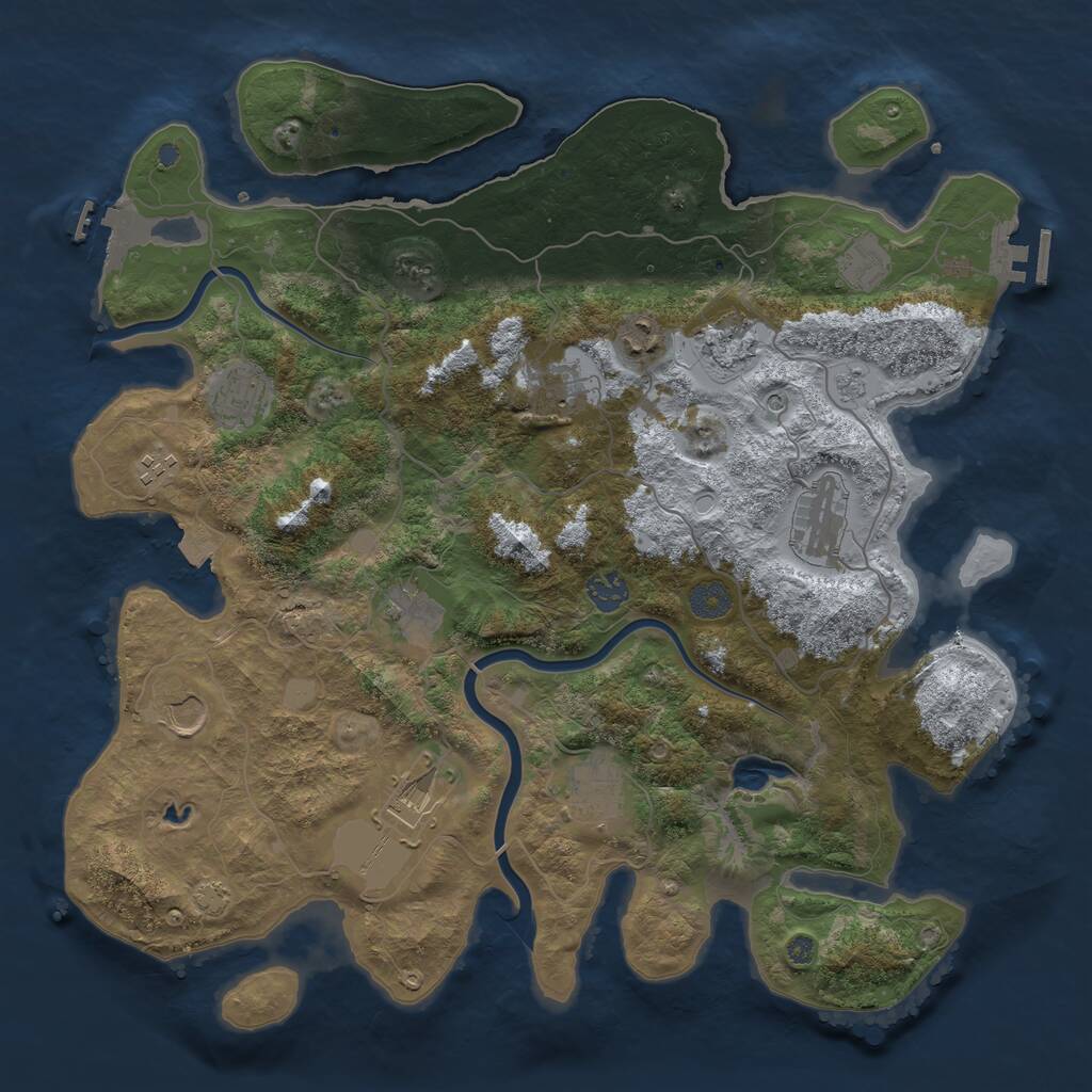 Rust Map: Procedural Map, Size: 4000, Seed: 531486067, 19 Monuments