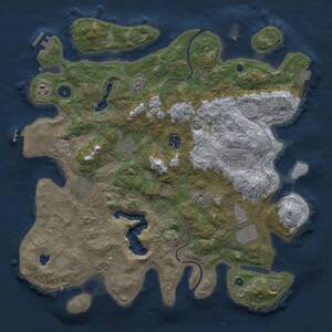 Thumbnail Rust Map: Procedural Map, Size: 4000, Seed: 531486067, 13 Monuments