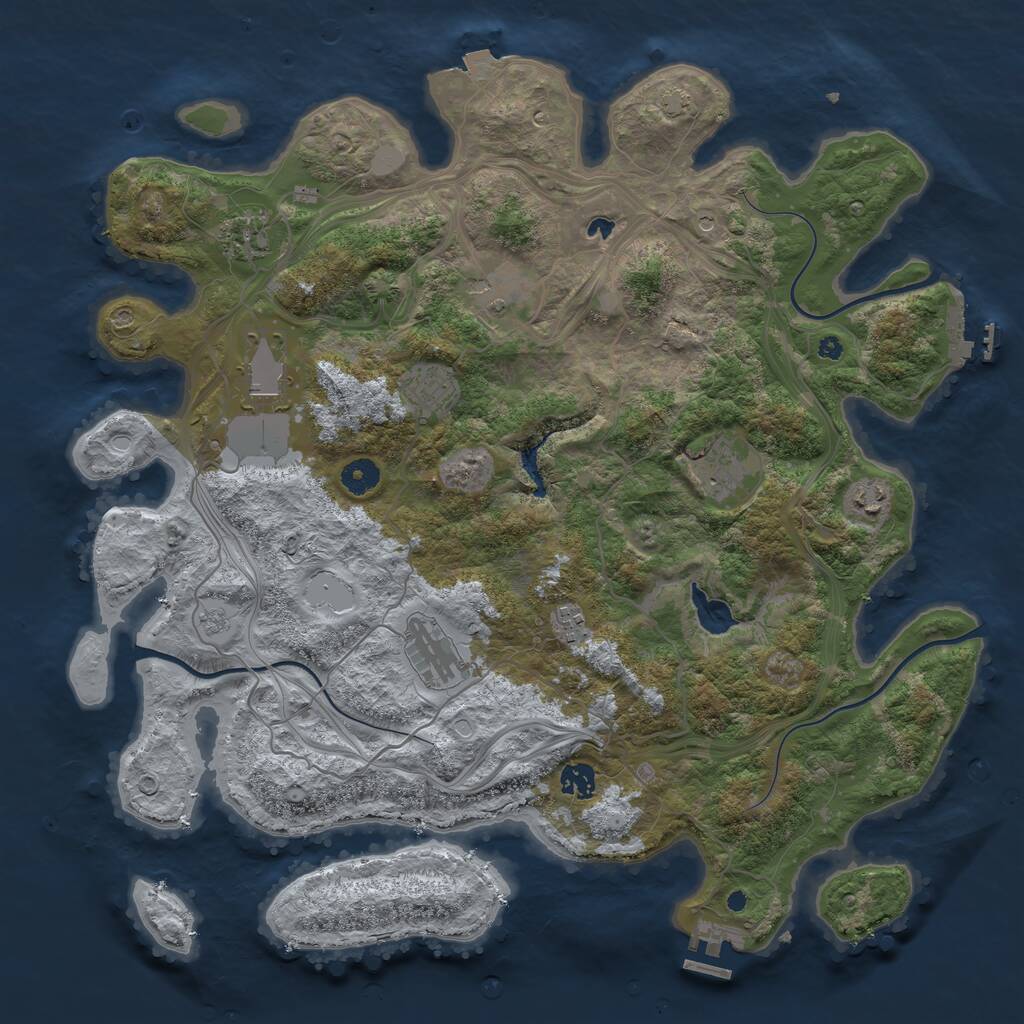 Rust Map: Procedural Map, Size: 4250, Seed: 52254, 15 Monuments