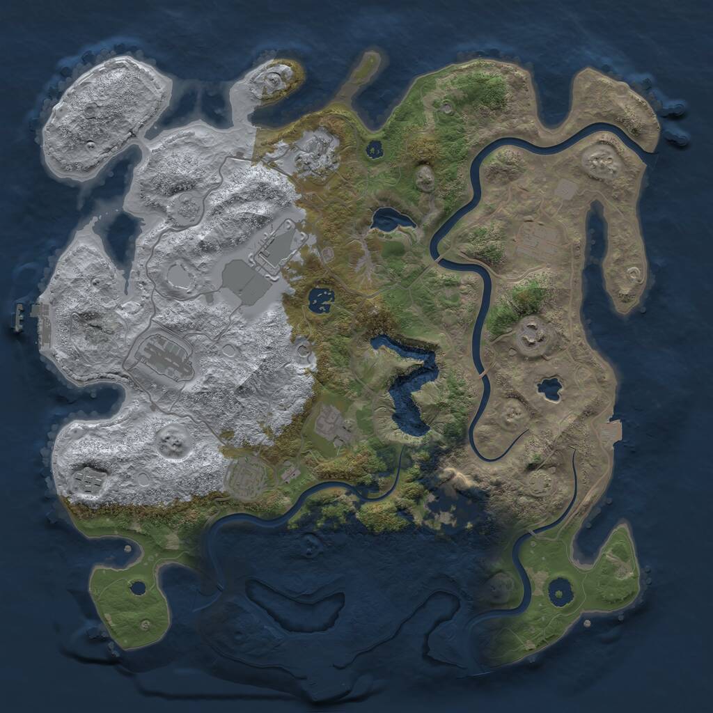 Rust Map: Procedural Map, Size: 4000, Seed: 45587335, 16 Monuments