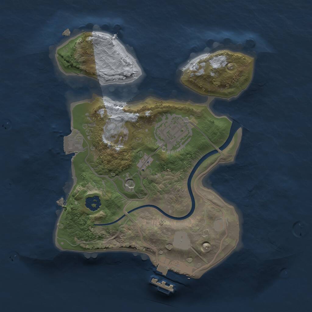 Rust Map: Procedural Map, Size: 2000, Seed: 524825827, 4 Monuments