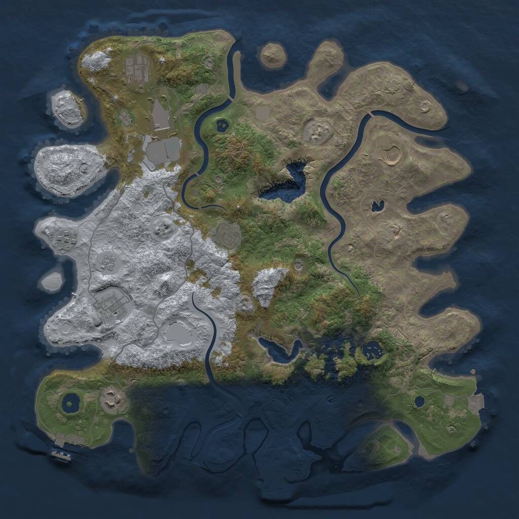 Rust Map: Procedural Map, Size: 4000, Seed: 37678, 14 Monuments