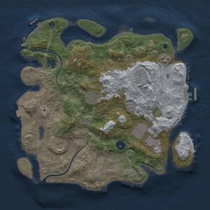 Thumbnail Rust Map: Procedural Map, Size: 3500, Seed: 743748245, 13 Monuments