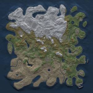 Thumbnail Rust Map: Procedural Map, Size: 4500, Seed: 79632145, 14 Monuments