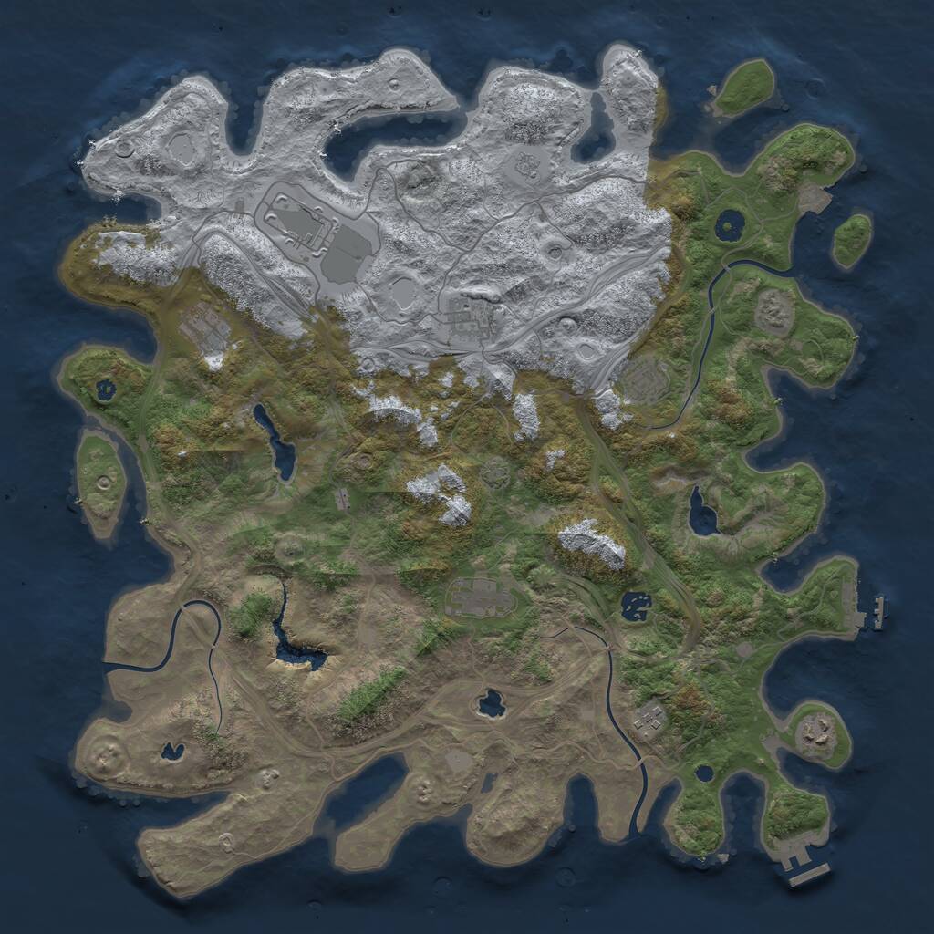 Rust Map: Procedural Map, Size: 4500, Seed: 79632145, 14 Monuments