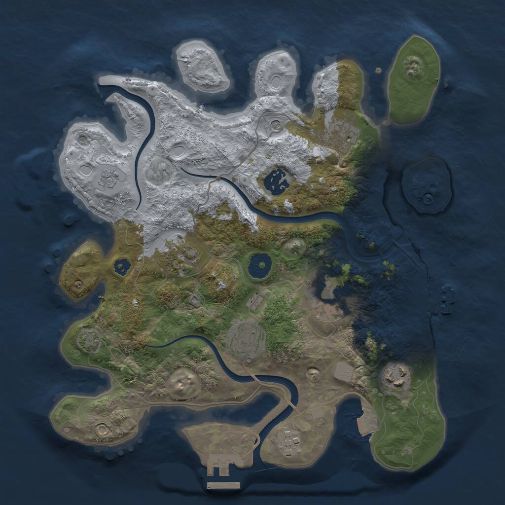 Rust Map: Procedural Map, Size: 3100, Seed: 101424, 15 Monuments