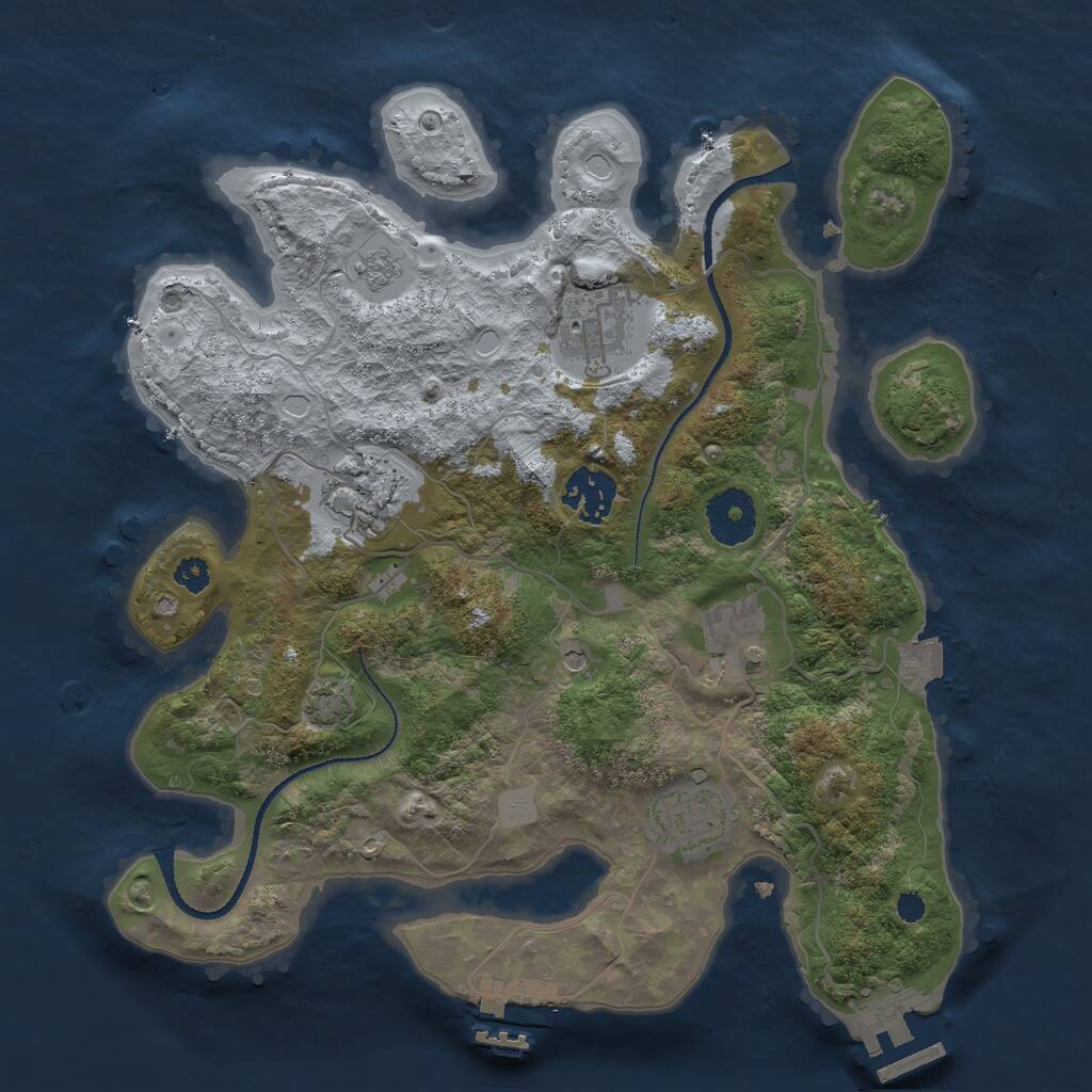 Rust Map: Procedural Map, Size: 3100, Seed: 101424, 11 Monuments