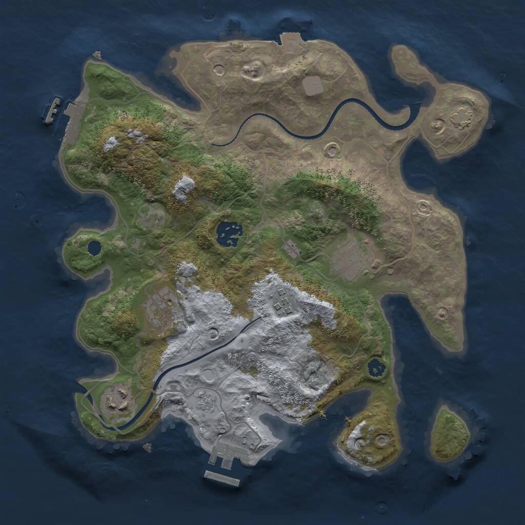 Rust Map: Procedural Map, Size: 2977, Seed: 64344, 11 Monuments