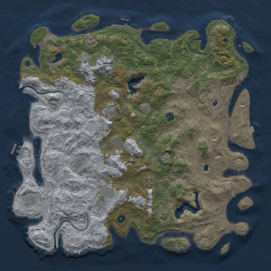 Rust Map: Procedural Map, Size: 5000, Seed: 513123123, 17 Monuments