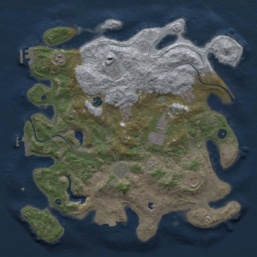 Rust Map: Procedural Map, Size: 4000, Seed: 2101933185, 15 Monuments