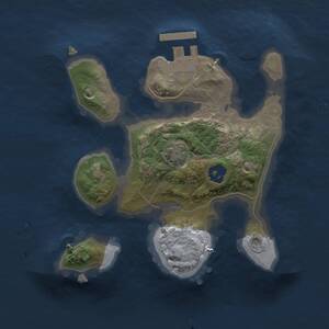 Thumbnail Rust Map: Procedural Map, Size: 1800, Seed: 387429557, 3 Monuments