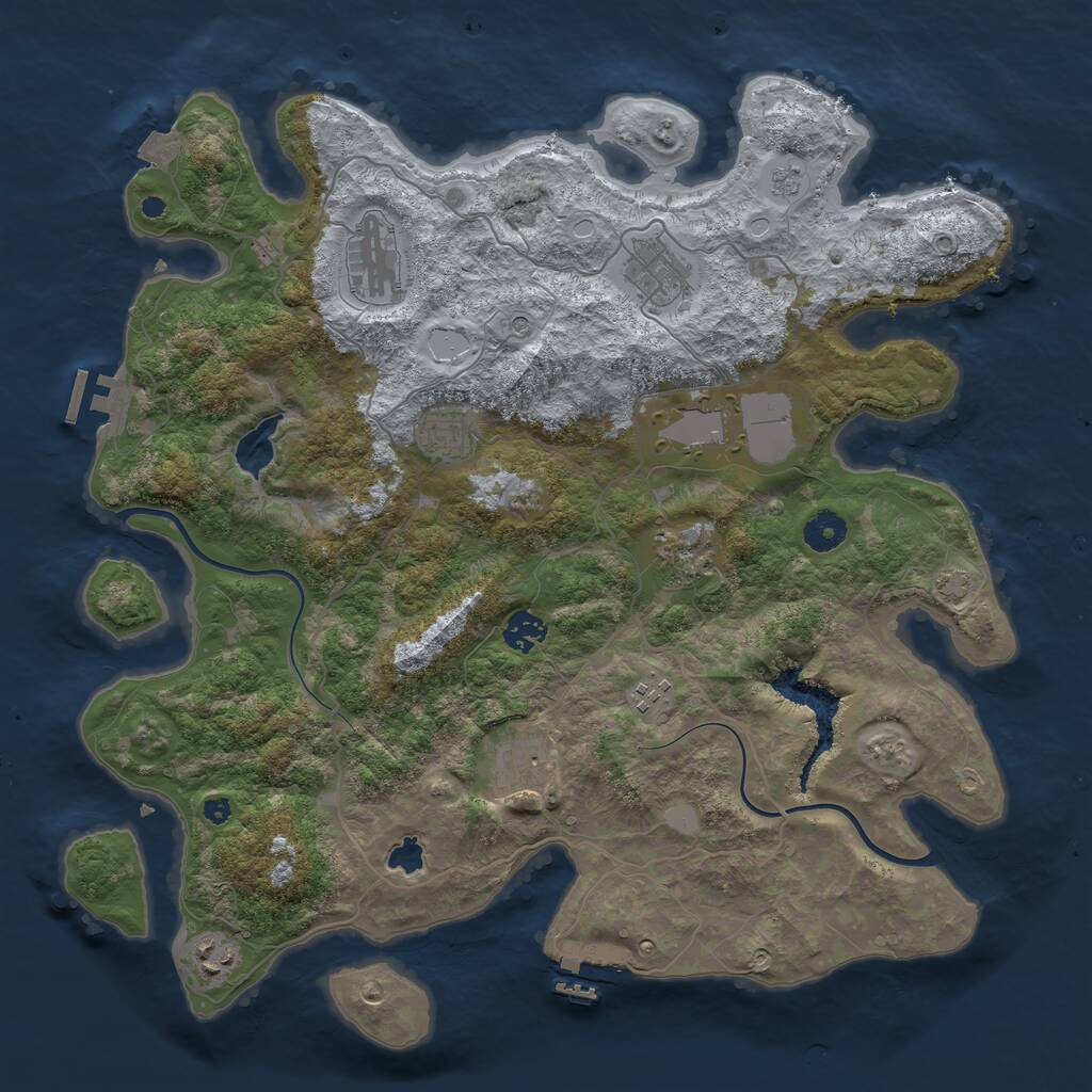Rust Map: Procedural Map, Size: 4000, Seed: 1784641956, 15 Monuments