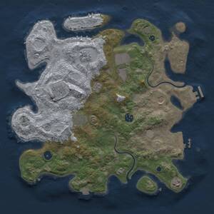 Thumbnail Rust Map: Procedural Map, Size: 3750, Seed: 1823570717, 14 Monuments