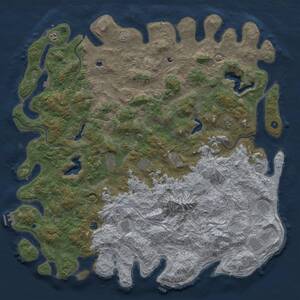 Thumbnail Rust Map: Procedural Map, Size: 6000, Seed: 56985264, 17 Monuments