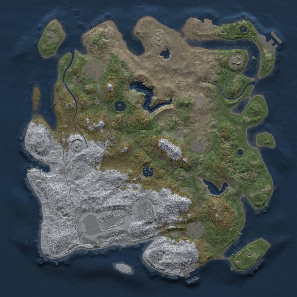 Rust Map: Procedural Map, Size: 4000, Seed: 45918, 15 Monuments